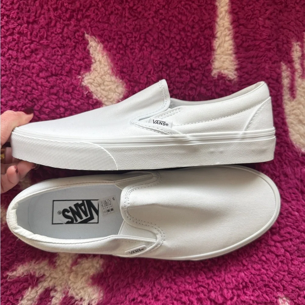 Vans Classic White Canvas Slip-Ons - Picture 4 of 4